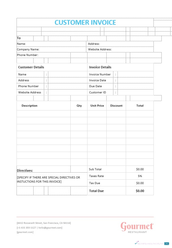 Download Customer Invoice. Photoshop template